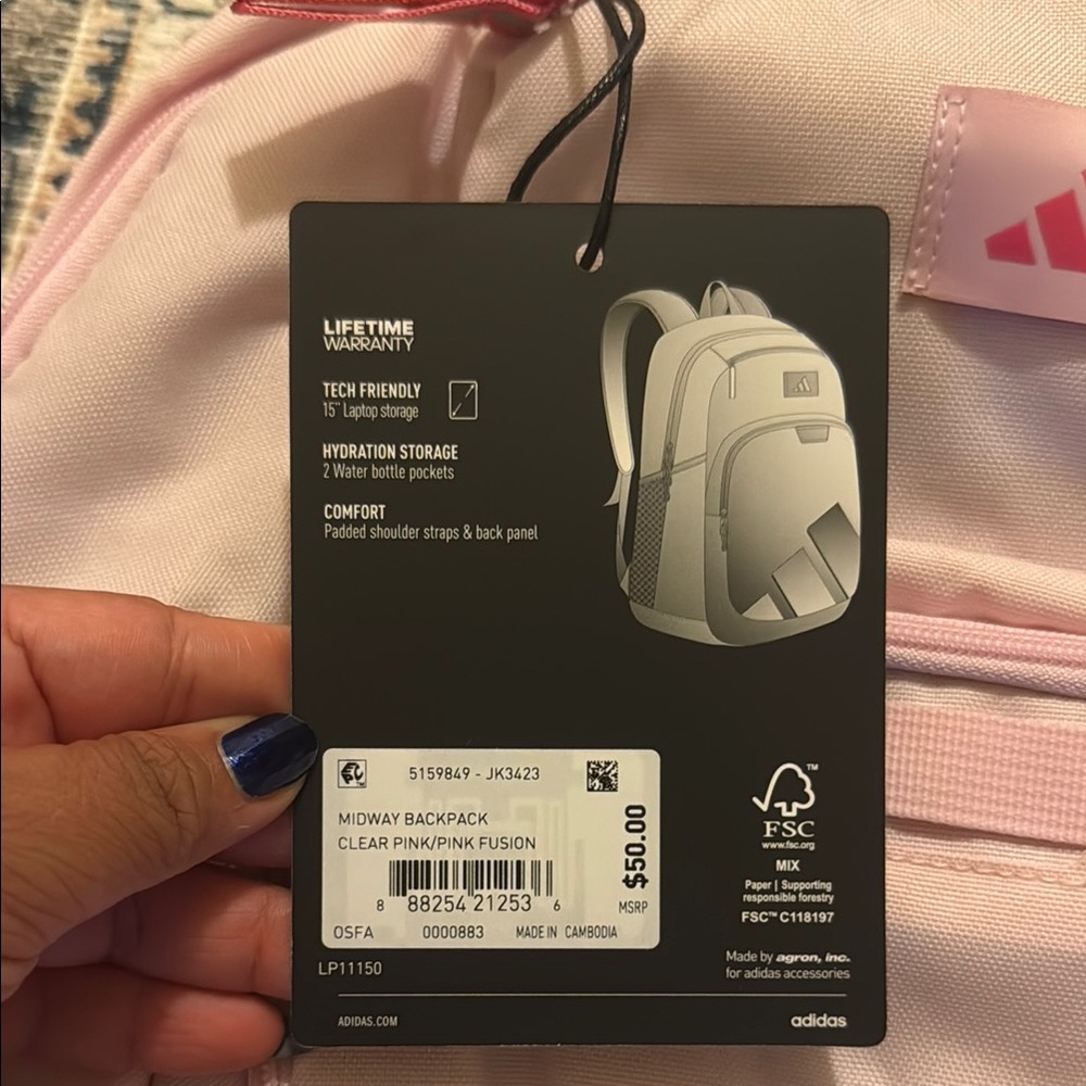Adidas Light Pink Backpack - Picture 4 of 7
